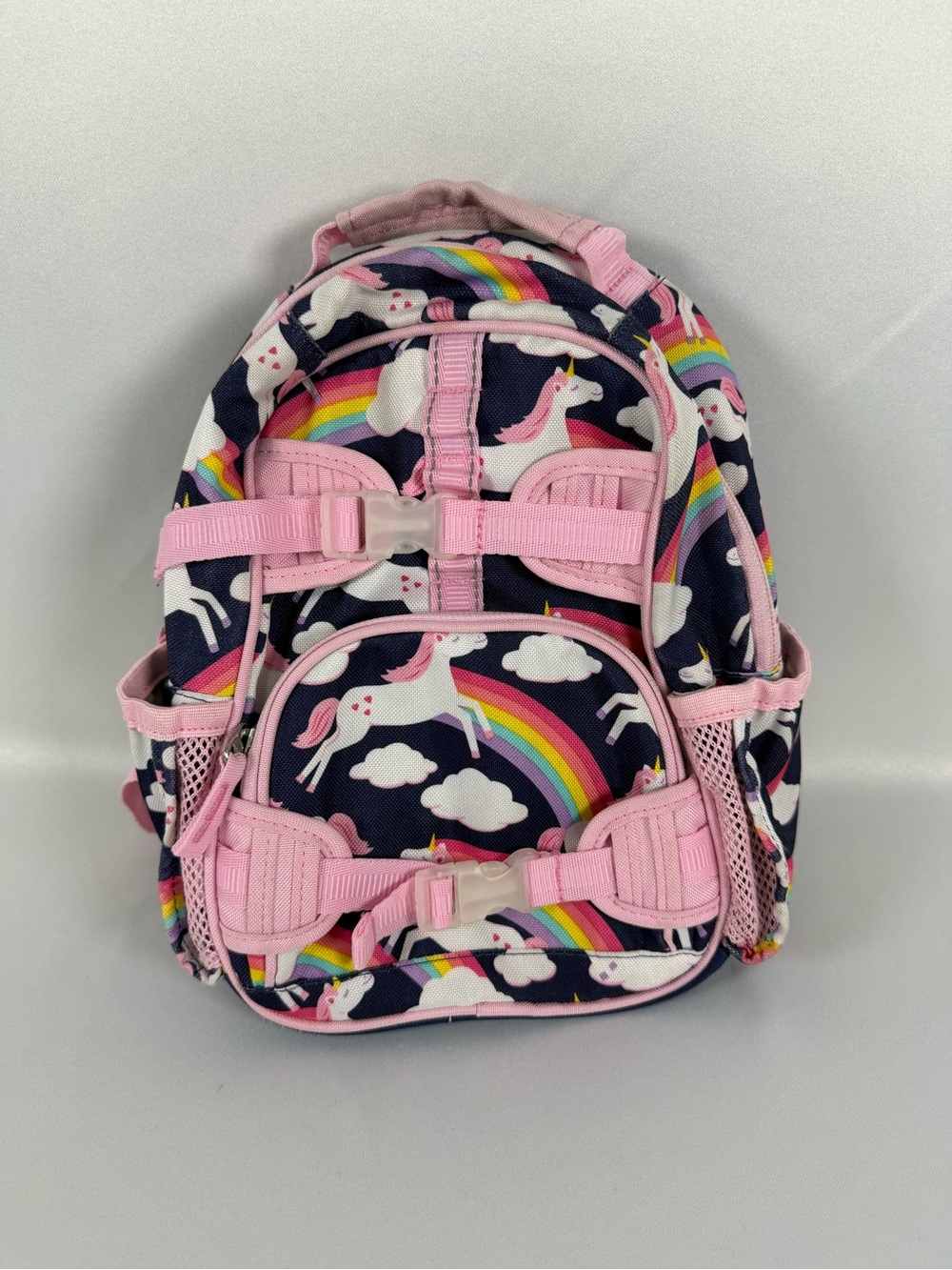 Pottery Barn Kids Unicorn Rainbow Backpack | Pre‑K/K | Pink Navy